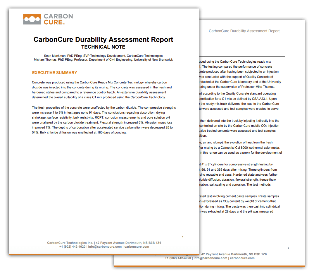 CarbonCure Durability Assessment Report