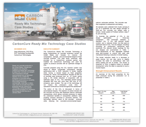 CarbonCure Ready Mix Technology Case Studies Thumbnail