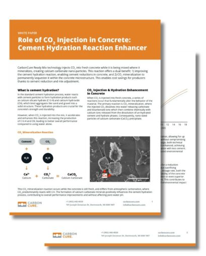 Role of CO2 Injection in Concrete: Cement  Hydration Reaction Enhancer Thumbnail