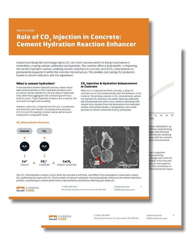 Role of CO2 Injection in Concrete: Cement  Hydration Reaction Enhancer